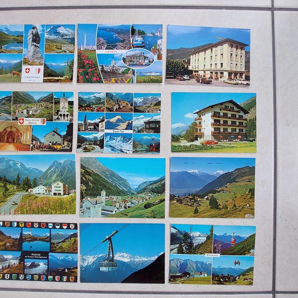 Lot van 17 niet beschreven postkaarten van Zwitserland, Verzamelen, Ophalen of Verzenden