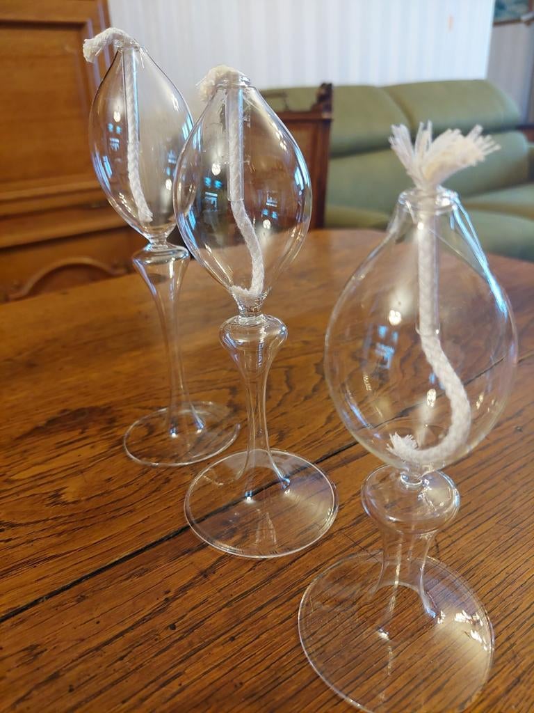 Set van 3 olie lampen nieuw, Ophalen of Verzenden, Nieuw, Overige materialen, Kandelaar
