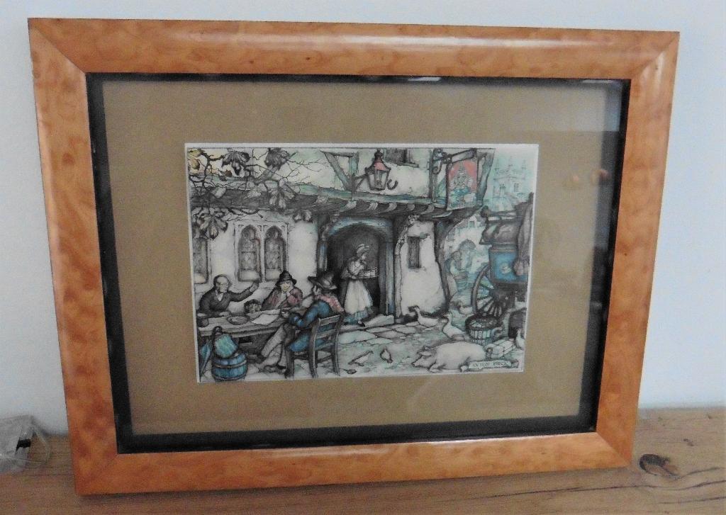 kader wortelnoot hout 21 op 27 cm relief anton pieck, Ophalen of Verzenden, Zo goed als nieuw, Hout