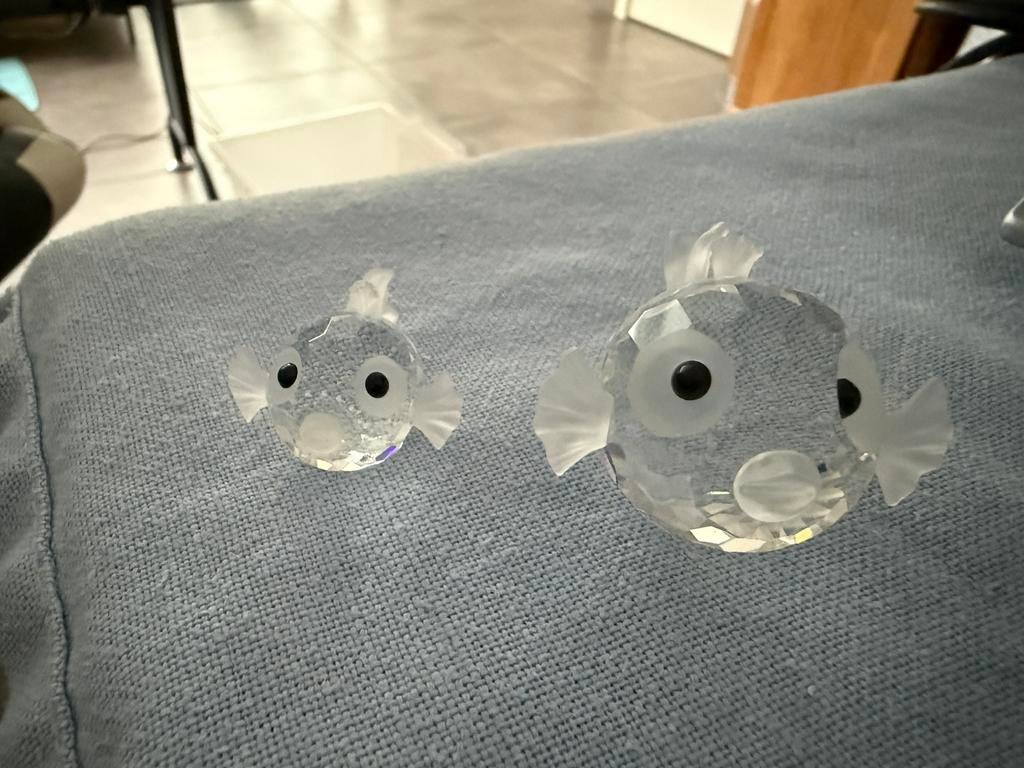 Swarovski set puffervis klein en groot, Ophalen of Verzenden, Zo goed als nieuw