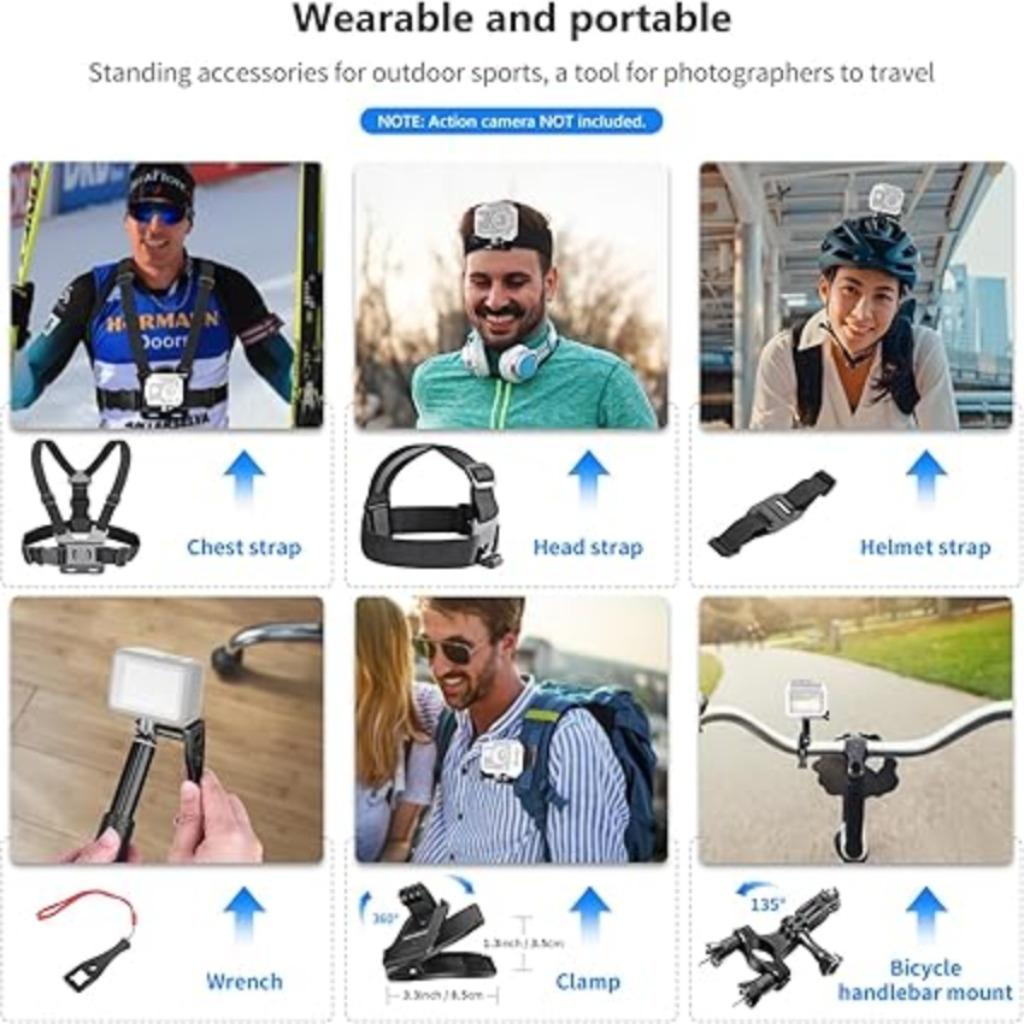 actiecamera accessoireset compatibel met GoPro Hero | Nieuw, -, Verzenden, -, Overige typen