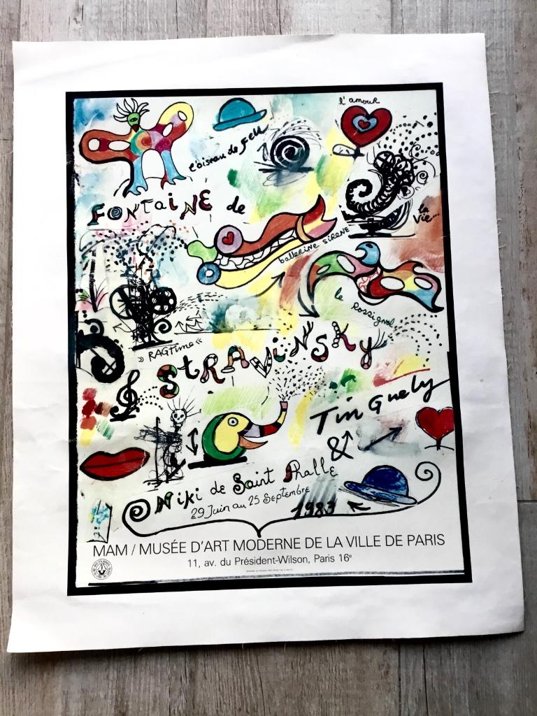 Affiche V.O Fontaine van Stravinsky Niki de Saint Phalle 198, Antiek en Kunst, Ophalen of Verzenden