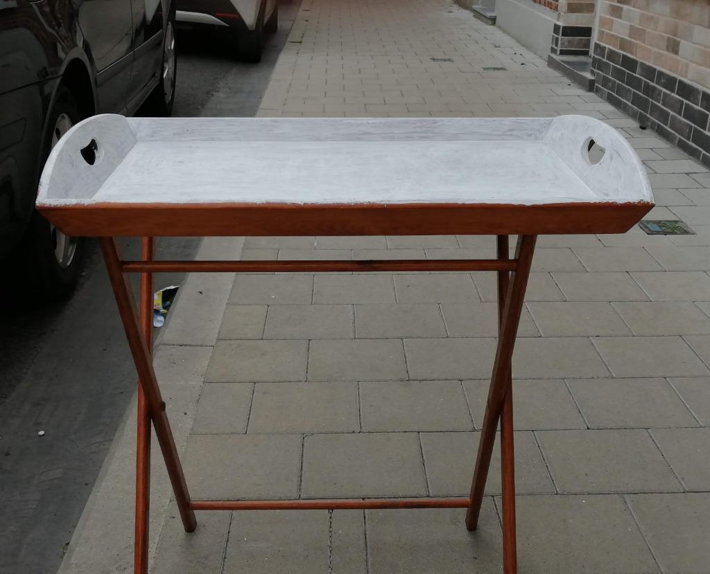 Bijzettafel , dienblad, plantenstandaard, Ophalen, Zo goed als nieuw, Rechthoekig, Hout