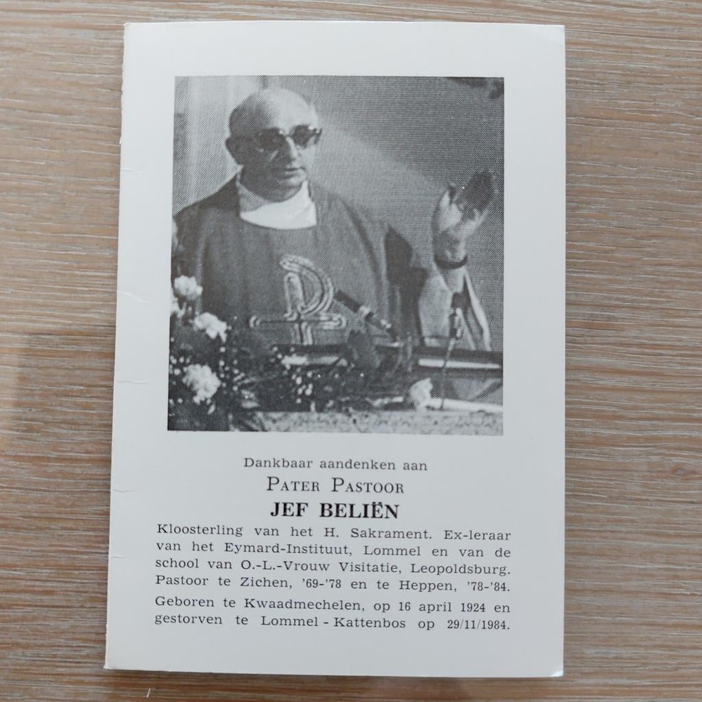 Bidprentje: pastoor van Zichen en Heppen, Verzamelen, Ophalen of Verzenden, Bidprentje