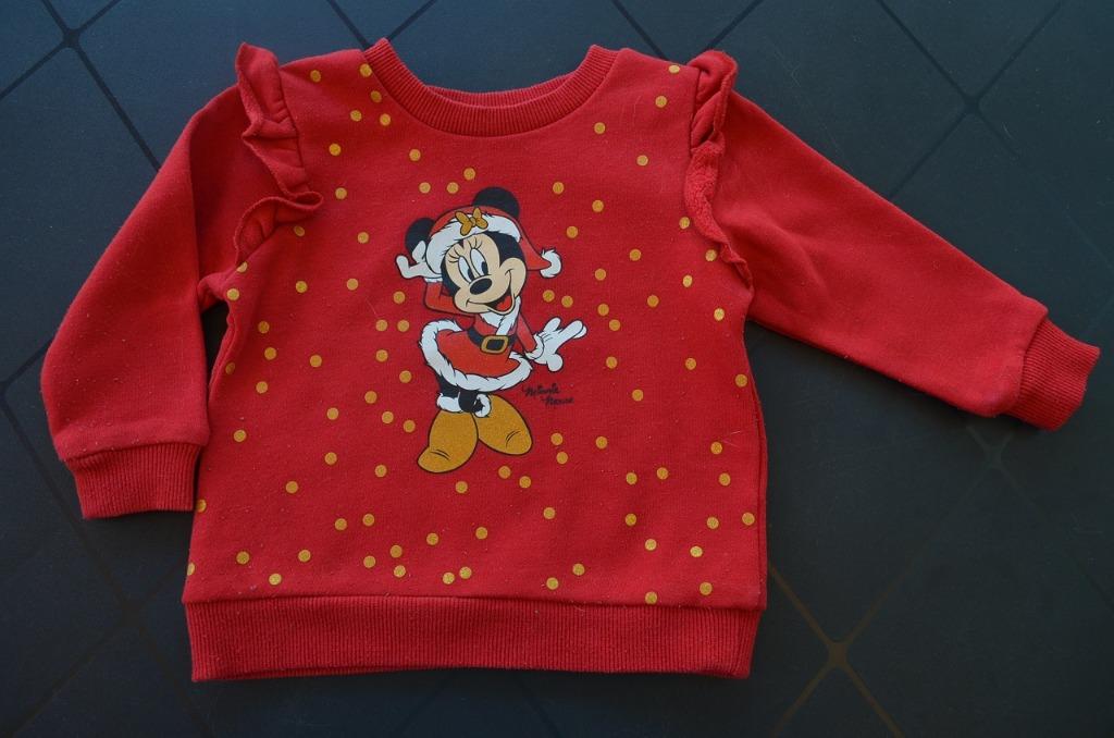 Disney sweater minnie mouse in kerstpak rood maat 80, Ophalen of Verzenden, Zo goed als nieuw, Primark, Truitje of Vestje