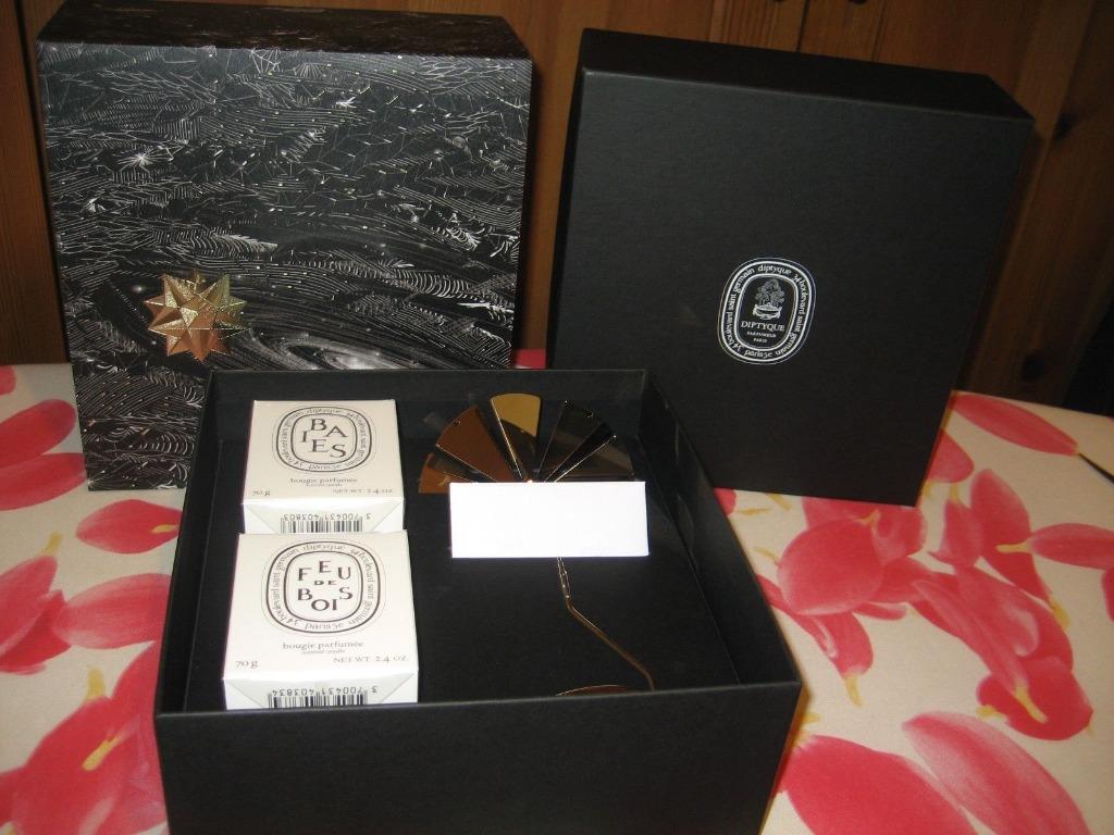 DIPTYQUE COFFRET CARROUSEL ET 2 BOUGIES PARFUMEES., Envoi, Neuf, Or, Bougie