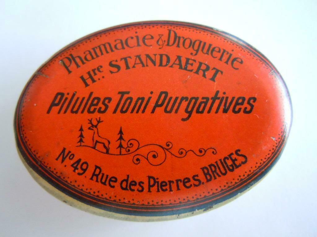 Ancienne boîte pour pilules de la pharmacie Standaert Bruges, Collections, Enlèvement ou Envoi, Comme neuf, Autre, Autres marques