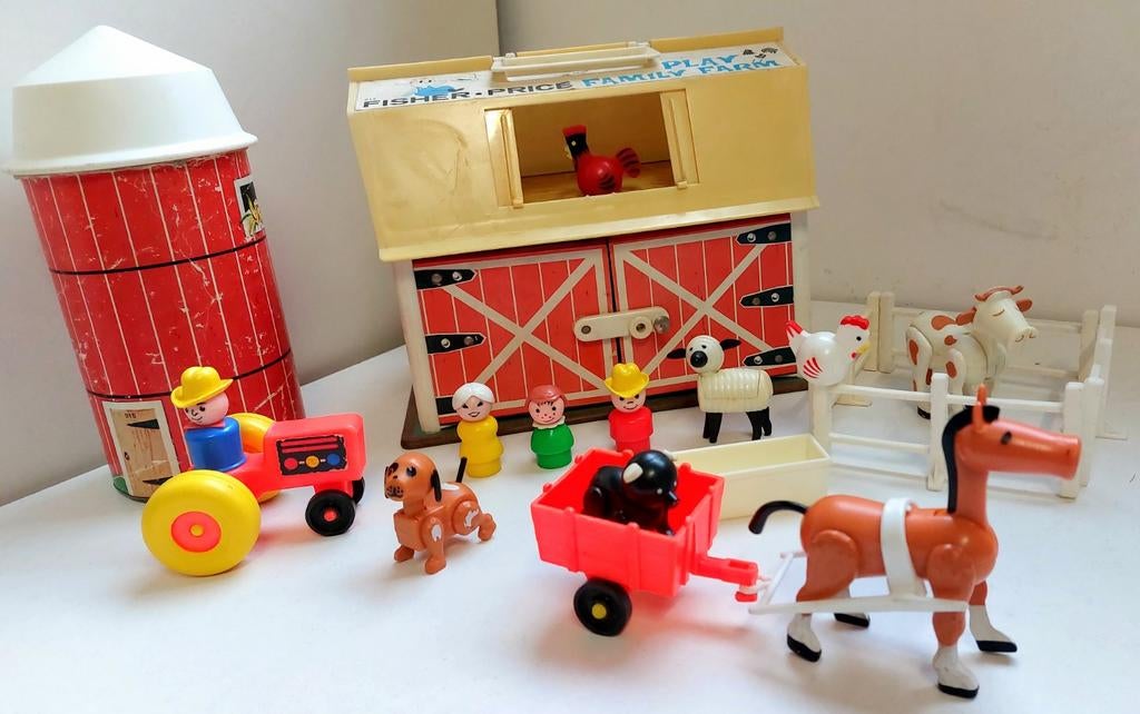 Fisher Price 915 Boerderij met dieren + silo '67-'68 Vintage