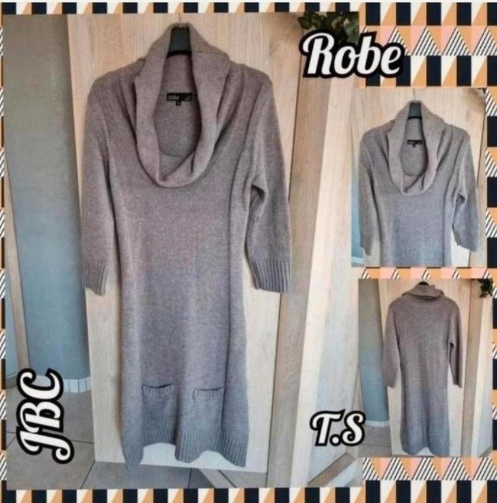 Robe d'hiver pour femme-Taupe-Jbc-T.S, Enlèvement ou Envoi, Porté, Au-dessus du genou, JBC