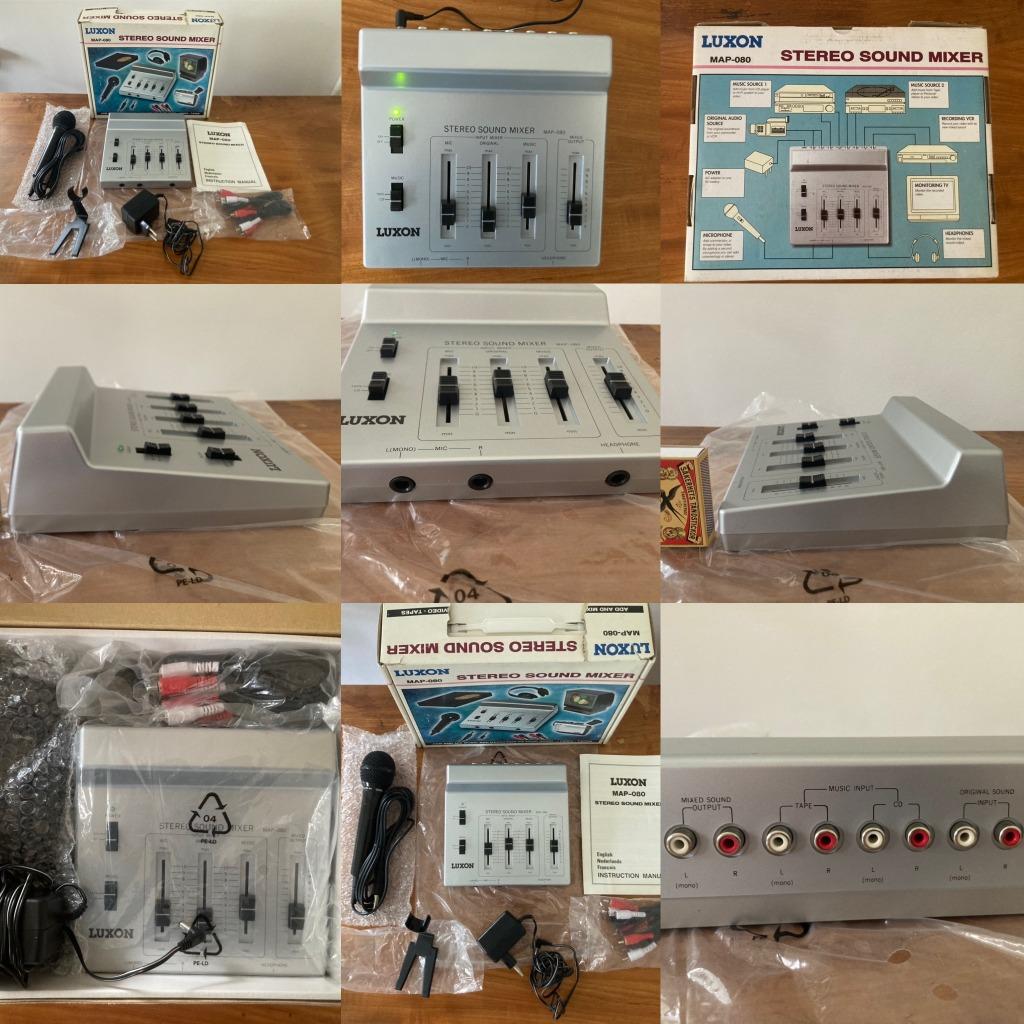 Mixeur de son stéréo DJ Vintage Luxon MAP-080, boîte d'origi, Musique & Instruments, Tables de mixage, Comme neuf, Entrée micro