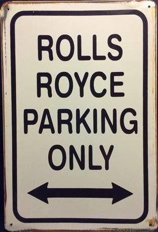 Metalen rusty-old wandplaat Rolls Royce Parking Only, Ophalen of Verzenden