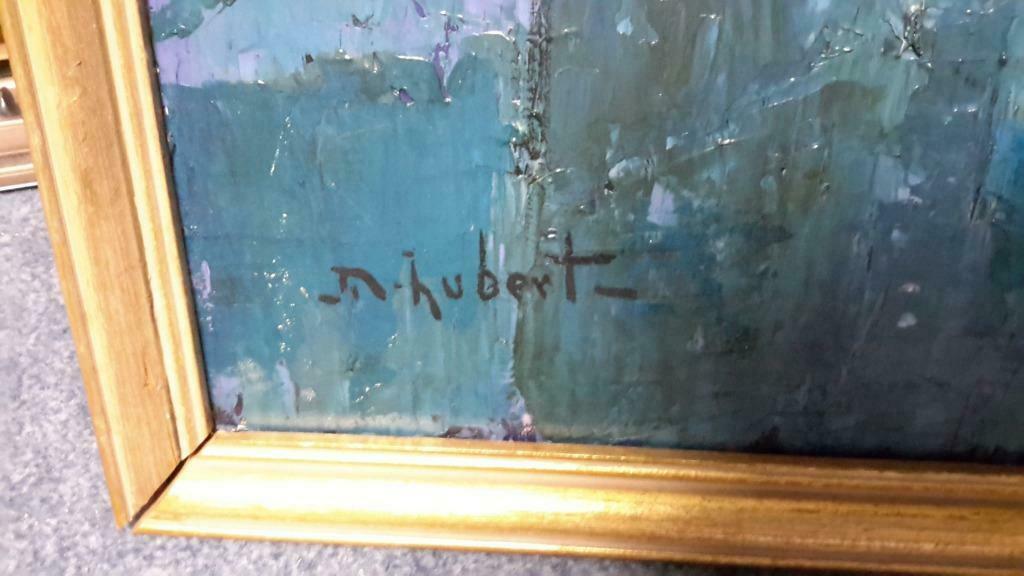 Prachtige schilderij op doek M. HUBERT, Antiek en Kunst, Ophalen