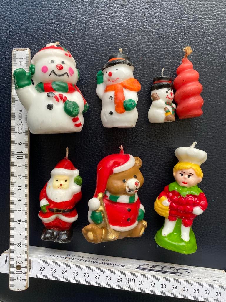 🍄 7 kleine Kerstkaarsen ( afmetingen zie meetlat ernaast ), Enlèvement ou Envoi, Neuf