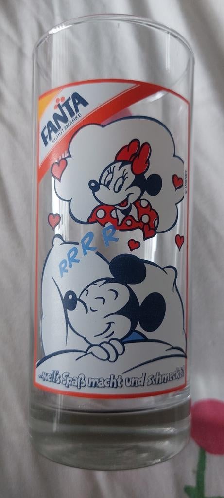 Mickey Fanta vintage glas, Verzamelen, Ophalen of Verzenden, Mickey Mouse, Zo goed als nieuw