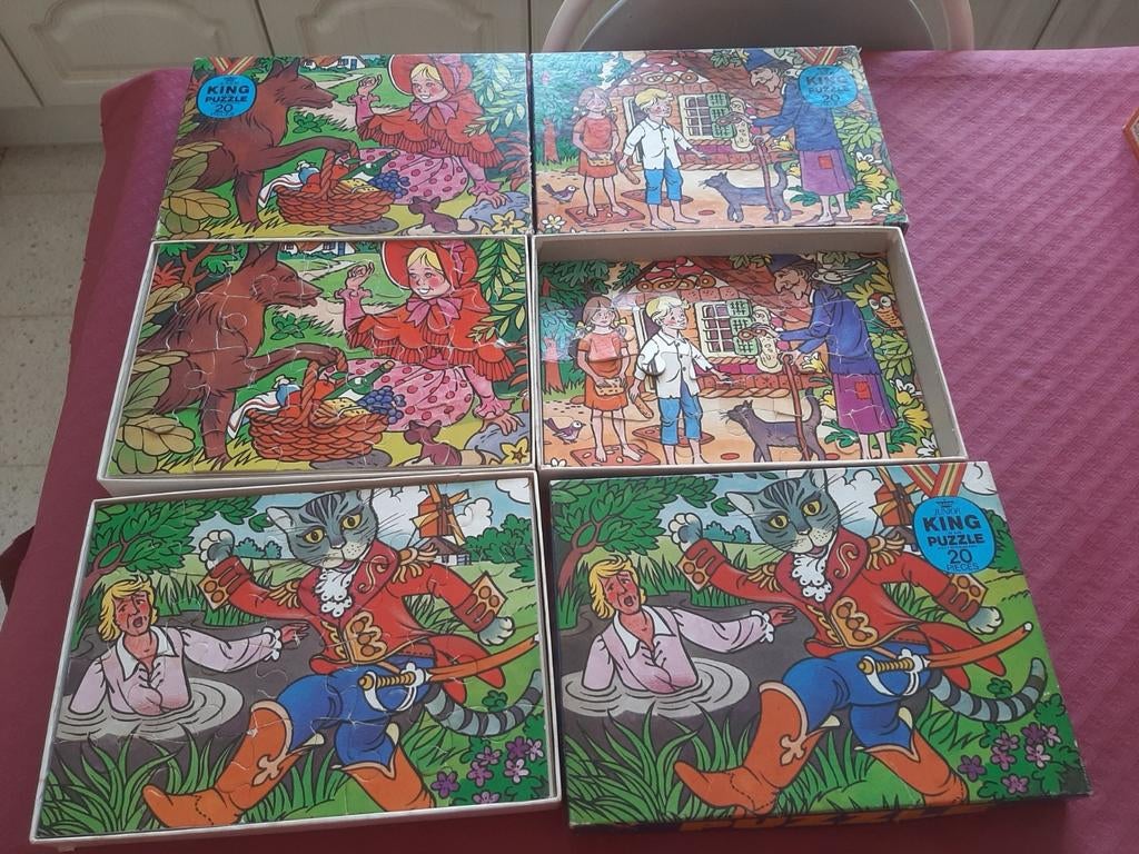 3 puzzles vintage KING de contes de fées — vers 1970, Enlèvement ou Envoi, Utilisé