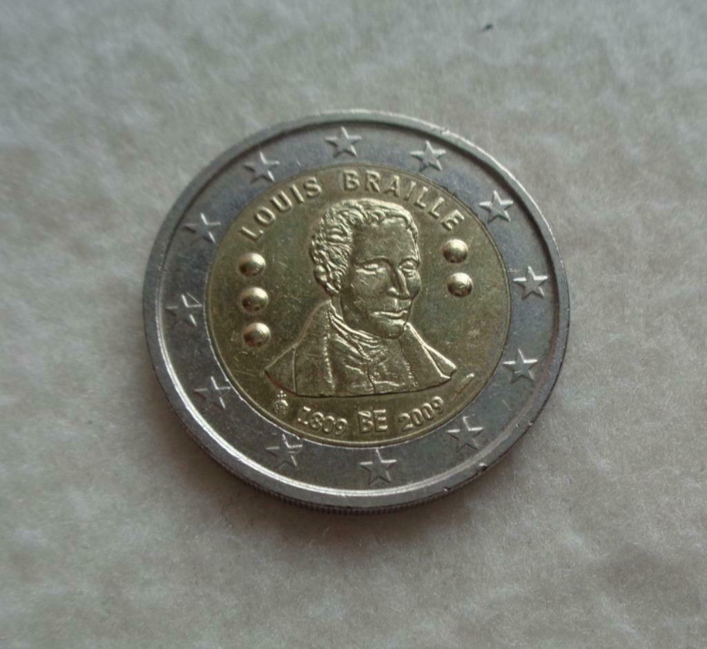 Pièce de monnaie 2 Euros "BELGIQUE".LOUIS BRAILLE.N 9, Timbres & Monnaies, Monnaies | Europe | Monnaies euro, 2 euros, Belgique