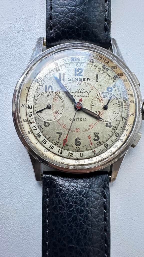 Travail vintage en acier Breitling, Bijoux, Sacs & Beauté, Montre-bracelet, 1930 à 1960, Enlèvement ou Envoi, Breitling