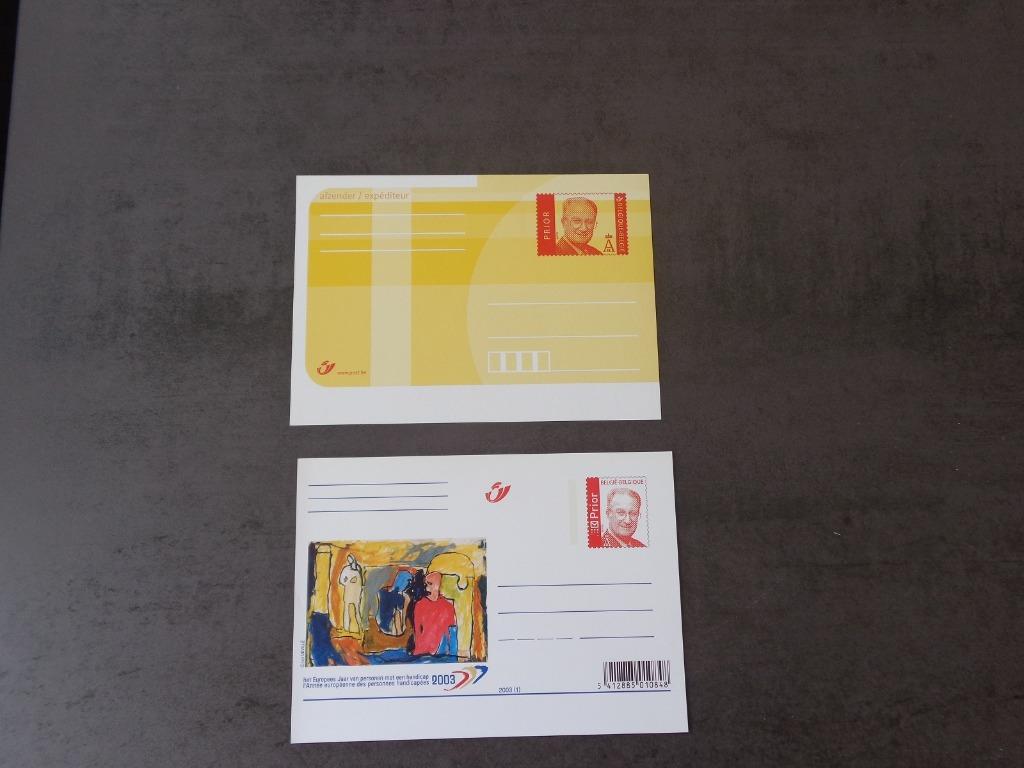 2 cartes P. préimprimées vierges Albert 2 prior, Enlèvement