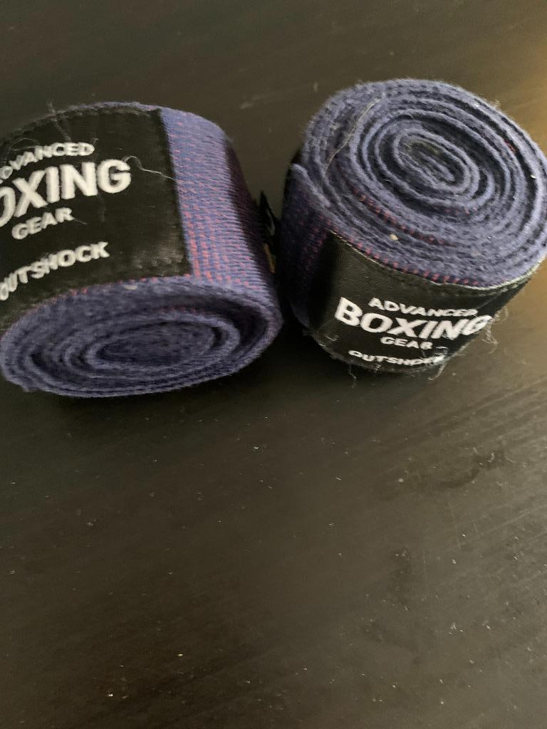 Handwraps katoen zwart en blauw, Sport en Fitness, Vechtsporten en Zelfverdediging, Ophalen, Gebruikt, Overige, Maat M