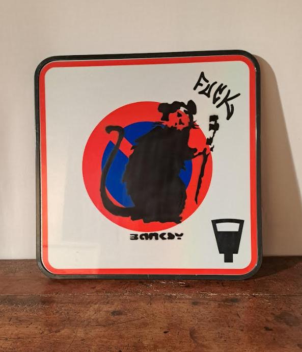 Verkeersbord Banksy, Antiek en Kunst, Ophalen