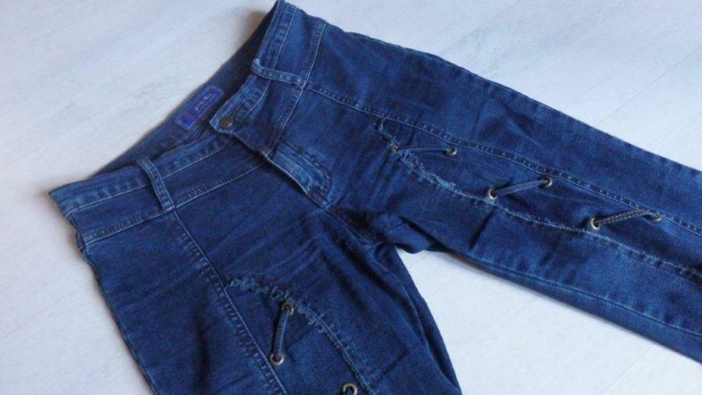 wide bootcut jeans diep blauw - M, Blauw, Zo goed als nieuw, W30 - W32 (confectie 38/40), Ophalen