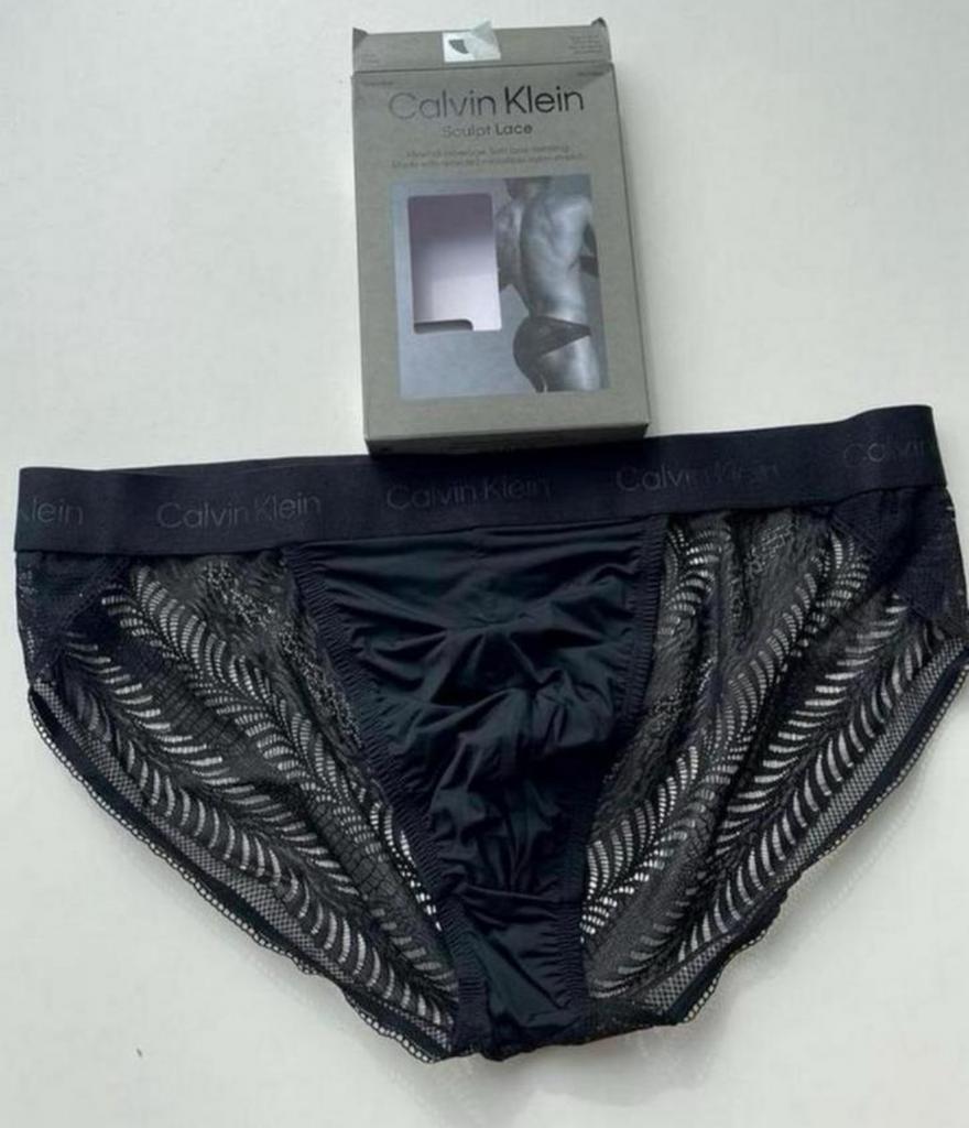 Tanga Calvin Klein en dentelle sculptée pour homme, Envoi, Noir, Calvin Klein, Slip