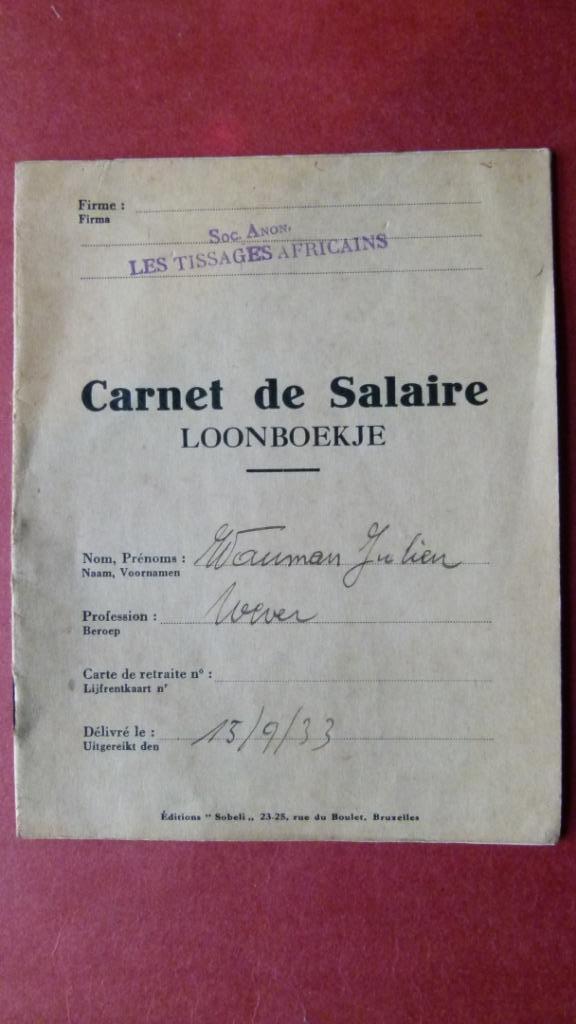 Loonboekje Wauman Julien, Ophalen of Verzenden, Gebruikt