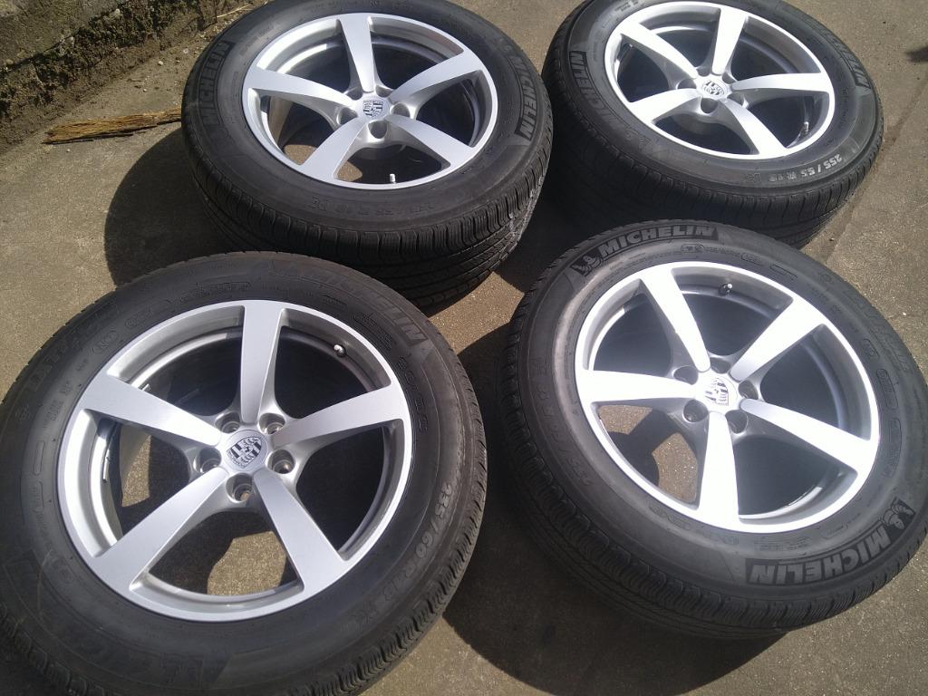 4x Michelin 255-55-18 op Porsche Macan velg, Pneus et Jantes, 255 mm, Véhicule de tourisme, Pneus été