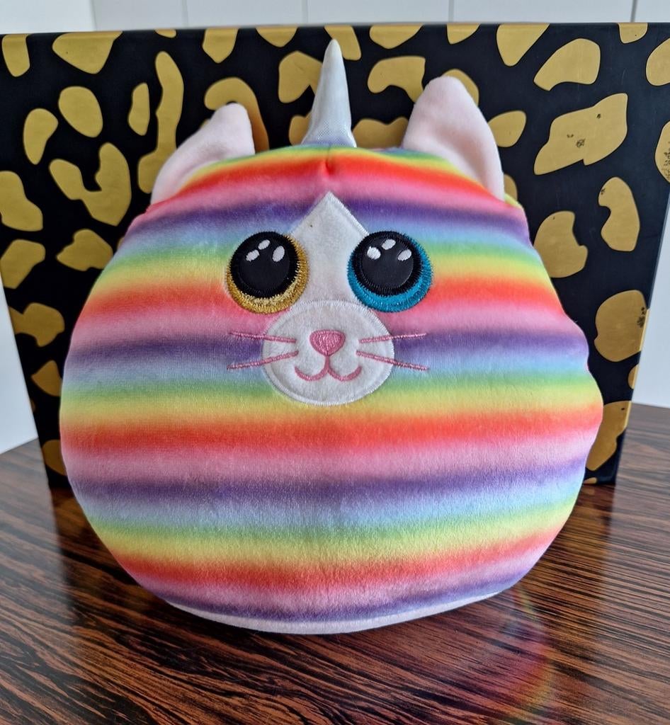 Knuffel Ty Squish a Boo Heather de kat 24 cm, Ophalen of Verzenden, Zo goed als nieuw