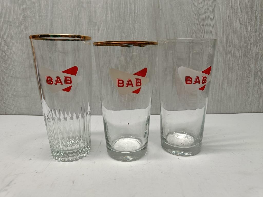 Oude bierglazen bierglas BAB, Enlèvement ou Envoi, Comme neuf, Verre à bière