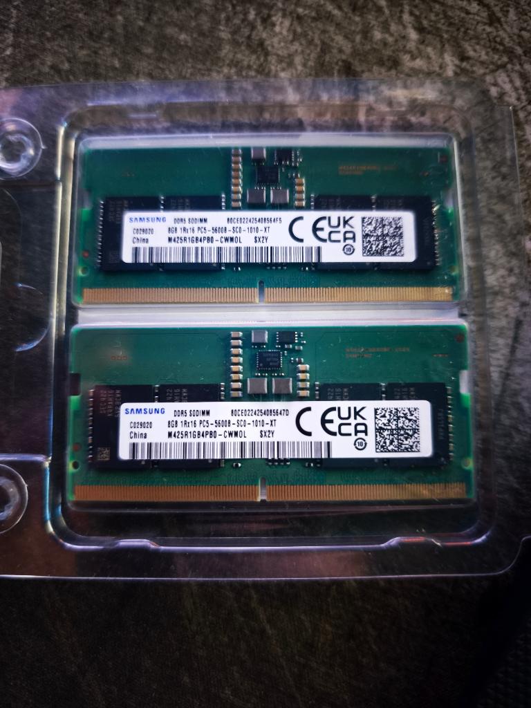 16GB (2x8GB) DDR5 SODIMM 5600MHz SAMSUNG | Comme neuf, Computers en Software, RAM geheugen, Zo goed als nieuw, Laptop, 16 GB, DDR5