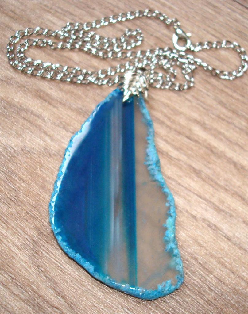 Grand pendentif en agate AggT004, Neuf, Pierre ou Minéral, Envoi, Avec pendentif