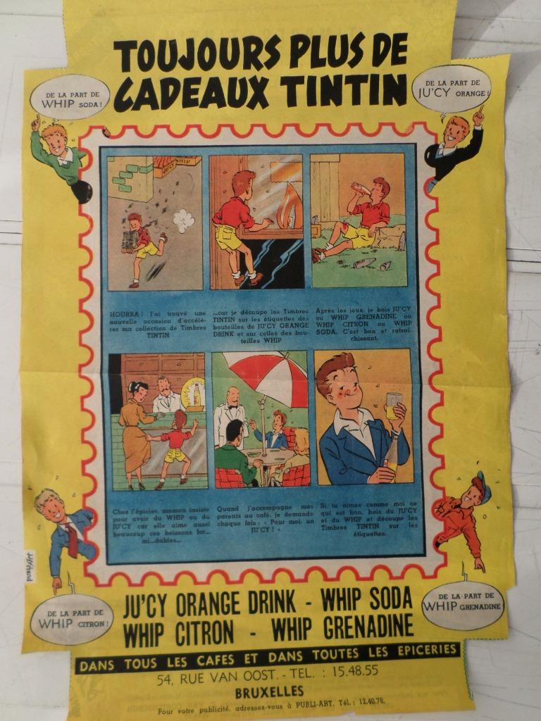 Whip et Ju'cy - publicité - supplément journal tintin - 1955, Ophalen of Verzenden, Gebruikt, Overige typen
