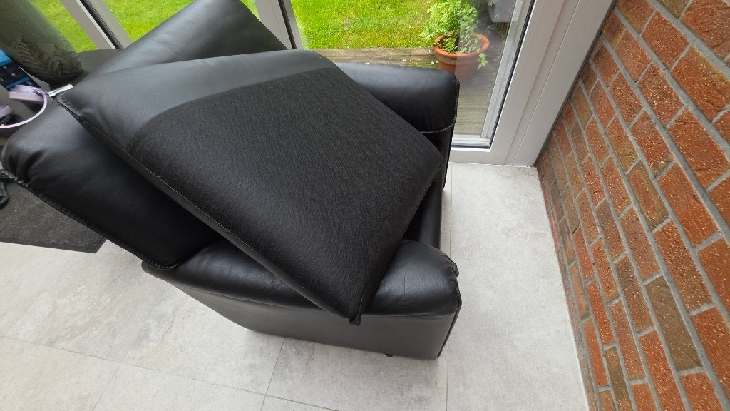 Fauteuil Leolux Bora bêta en cuir noir, Ophalen, Zo goed als nieuw, 75 tot 100 cm, Moderne