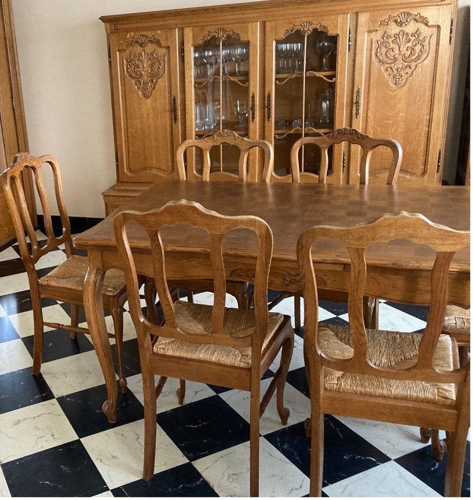 Complete eiken eetkamer - alles in één lot, Enlèvement, Utilisé