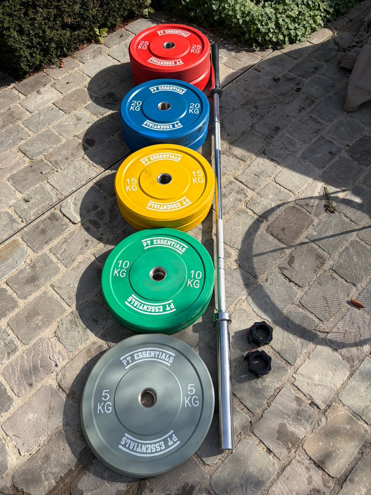 Gewichtenset 150kg + olympische halterstang, Sport en Fitness, Ophalen, Zo goed als nieuw, Benen, Halterset
