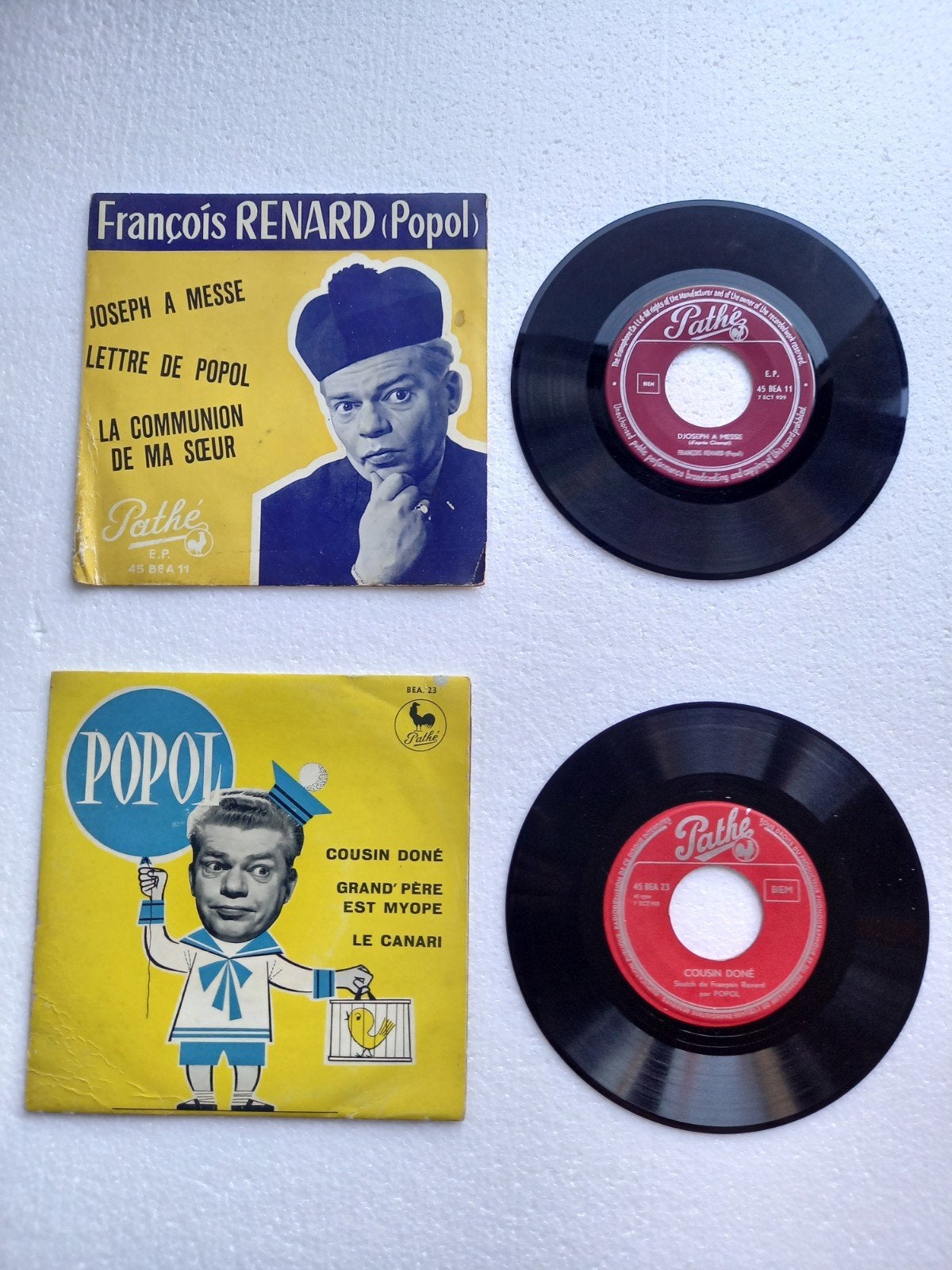 lot 2 45 tours Popol François Renard, Enlèvement ou Envoi