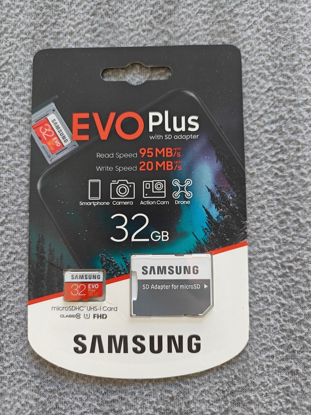 Samsung EVO Plus 32 GB SD kaart, Audio, Tv en Foto, Foto | Geheugenkaarten, Ophalen, SD, 32 GB