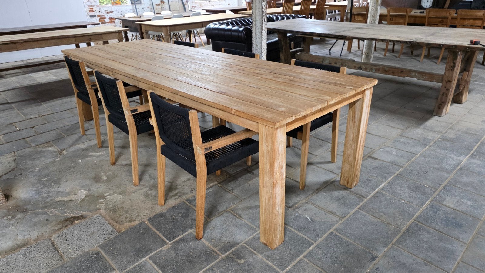 nieuwe tuintafel 300x99 cm  + 6 tuinstoelen ( ex showmodel), Jardin & Terrasse, Tables de jardin, Enlèvement ou Envoi, Neuf, Rectangulaire