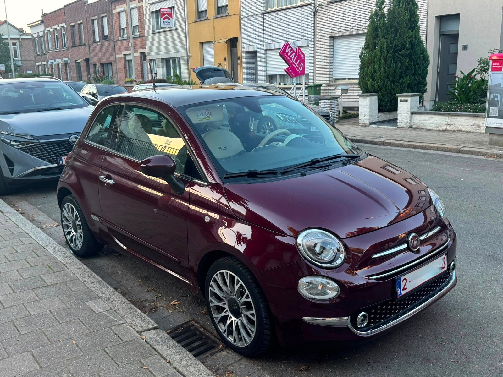 Fiat 500 bordeaux, Autos, 1242 cm³, Achat, Euro 6, Boîte manuelle