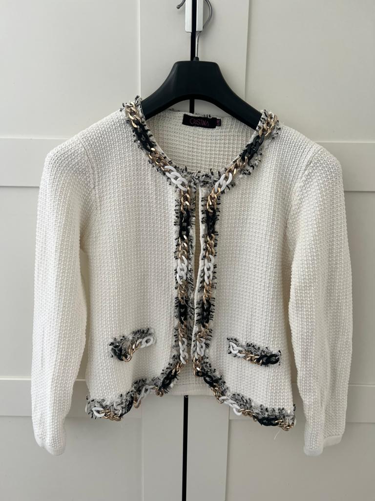 Blazer cool à maillons CRISTINA taille 38, Taille 38/40 (M), Enlèvement ou Envoi, Comme neuf, Blanc