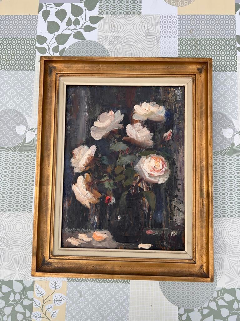 Schilderij Albert Steel met bloemen (1970, gesigneerd), Antiek en Kunst, Ophalen