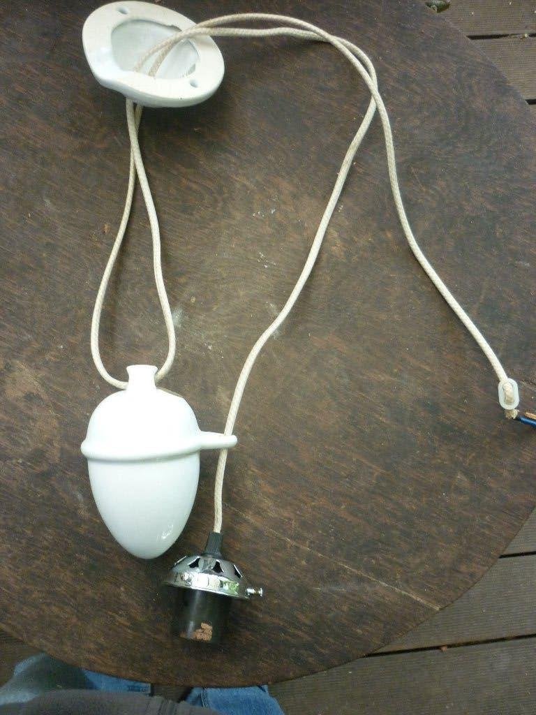 Suspension de lampe réglable en porcelaine vintage, Maison & Meubles, Enlèvement ou Envoi, Comme neuf, Autres matériaux, Autres types
