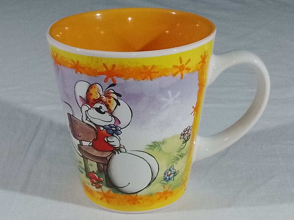 Vintage Diddlina Mok - Hey Hoogste Tijd Voor Een Kleine Pauz, Verzamelen, Ophalen of Verzenden, Diddlina, Gebruikt, Servies