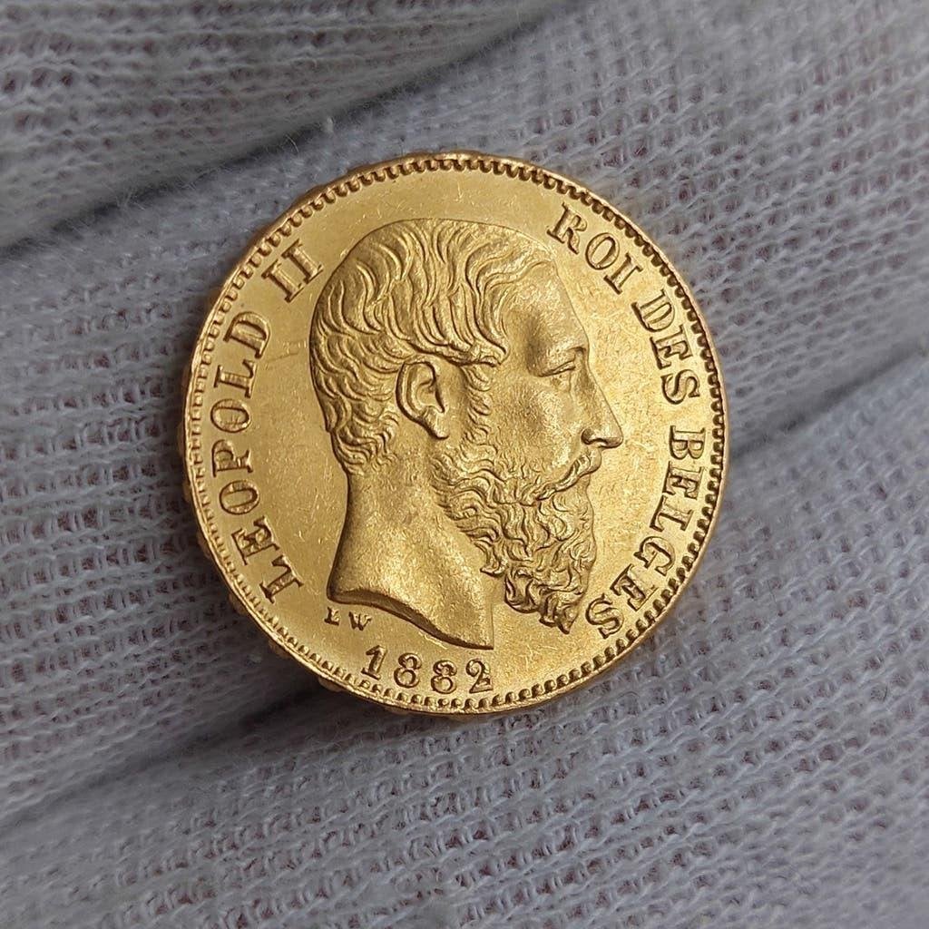 Munt - België - 20 Frank Or - 1882 - Zeldzamer : 522.310 ex, Postzegels en Munten, Losse munt, Goud, Goud, Ophalen of Verzenden