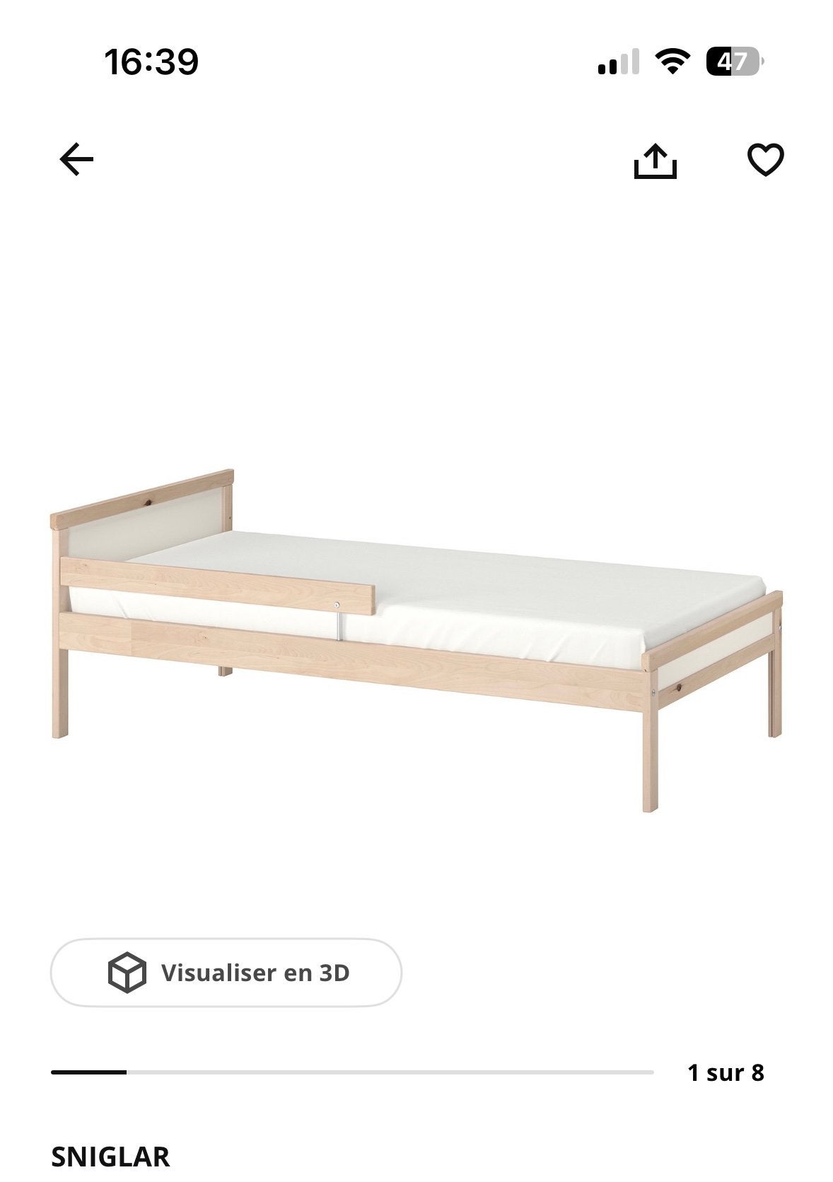 Kinderbed, Ophalen, Eenpersoons, Beige, Zo goed als nieuw
