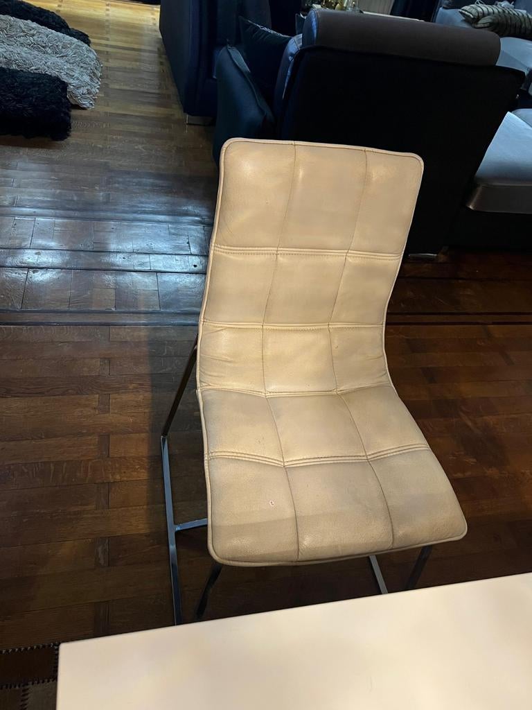 Lederen stoelen 6x, Huis en Inrichting, Stoelen, Ophalen, Gebruikt, Wit, Leer
