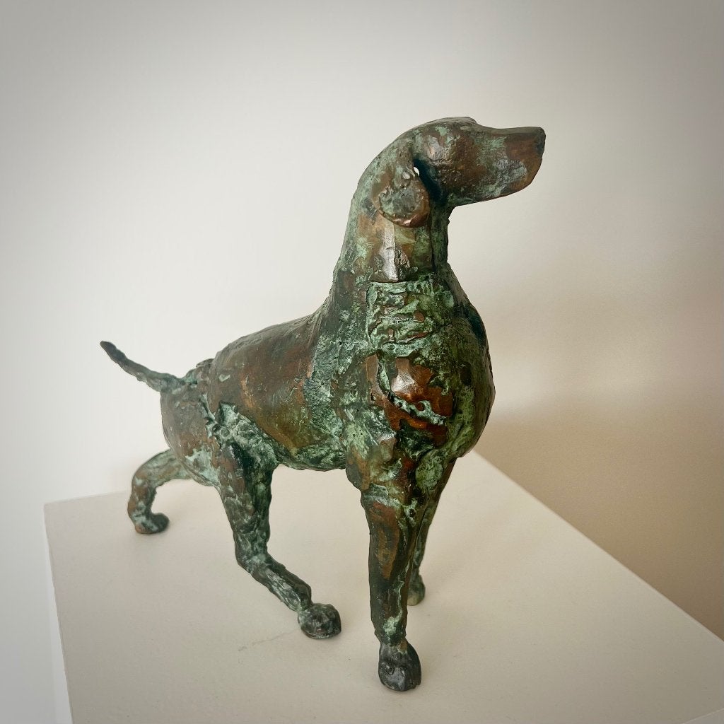 Jan Desmarets - Hondje in brons, Statue, Patiné, Brons, Enlèvement
