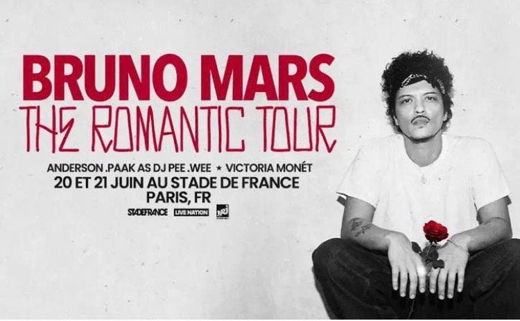 Bruno mars ticket 18/06 parijs, Tickets & Billets, Deux personnes, Juin