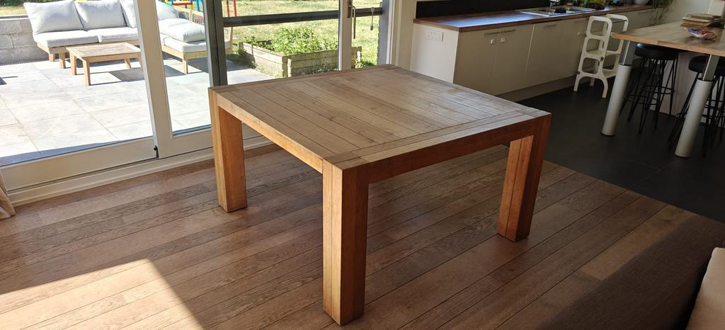 Eiken tafel 145x145, Maison & Meubles, Tables | Tables à manger, 100 à 150 cm, Cinq personnes ou plus, Carré, Enlèvement